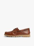 Brown Leather Braided Boat Shoes  Men