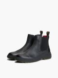Black Outdoor Warm Lining Leather Chelsea Boots  Men