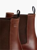 Brown Leather Embossed Cleat Chelsea Boots  Men