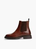 Brown Leather Embossed Cleat Chelsea Boots  Men