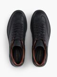 Black New York Label Luxe Leather Trainers  Men