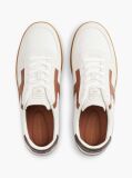 Beige Leather Mixed Texture Trainers  Men