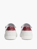 White Leather Mixed Texture Trainers  Men