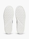 White Leather Mixed Texture Trainers  Men