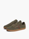 Green Suede Mixed Texture Trainers  Men