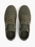 Green Suede Mixed Texture Trainers  Men