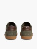 Green Suede Mixed Texture Trainers  Men