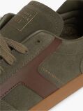 Green Suede Mixed Texture Trainers  Men