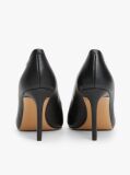 Black Leather Pointed Toe Stiletto Heels  Women