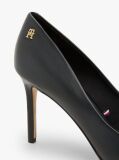 Black Leather Pointed Toe Stiletto Heels  Women