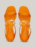 Yellow Satin Strap Mid-Heel Sandals  Women