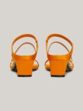 Yellow Satin Strap Mid-Heel Sandals  Women
