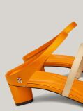 Yellow Satin Strap Mid-Heel Sandals  Women