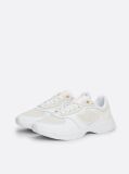 White Mixed Texture Chunky Runner Trainers  Women