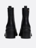 Black Enamel Flag Leather Cleat Chelsea Boots  Women