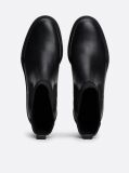 Black Enamel Flag Leather Cleat Chelsea Boots  Women