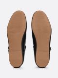 Black Snake Embossed Leather Mary Jane Ballerinas  Women