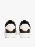 Black Essential Metallic Leather Court Trainers  Women