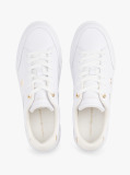 White TH Monogram Leather Court Trainers  Women