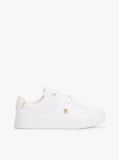 White TH Monogram Leather Court Trainers  Women
