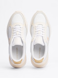 White TH Monogram Leather Trainers  Women