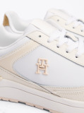 White TH Monogram Leather Trainers  Women