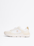 White TH Monogram Leather Trainers  Women