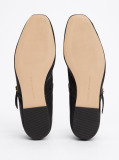 Black Leather Mary Jane Ballerinas  Women
