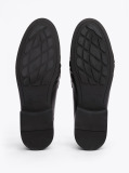 Black TH Monogram Leather Pleated Loafers  Women