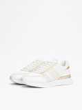 White TH Monogram Metallic Trainers  Women