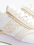 White TH Monogram Metallic Trainers  Women