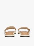 Beige Leather Horsebit Mules  Women