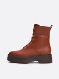 Brown TH Monogram Leather Cleat Boots  Women