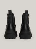 Black TH Monogram Leather Cleat Chelsea Boots  Women