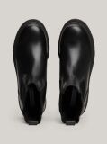 Black TH Monogram Leather Cleat Chelsea Boots  Women