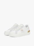 White Leather Court Trainers  Women