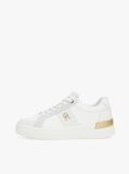 White Leather Court Trainers  Women