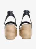 Blue Leather Platform Espadrilles  Women
