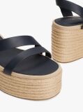 Blue Leather Platform Espadrilles  Women