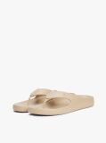 Beige Enamel Flag Contoured Flip-Flops  Women