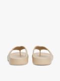 Beige Enamel Flag Contoured Flip-Flops  Women