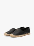 Black Leather Espadrilles  Women