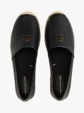 Black Leather Espadrilles  Women