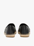 Black Leather Espadrilles  Women