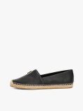 Black Leather Espadrilles  Women
