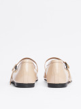 Beige Patent Leather Mary Jane Ballerinas  Women