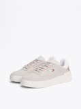 Grey Metallic Panel Basketball Trainers  Women