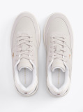 Grey Metallic Panel Basketball Trainers  Women