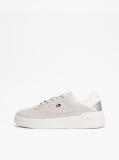 Grey Metallic Panel Basketball Trainers  Women