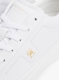 White Leather TH Monogram Court Trainers  Women